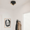 Pitcher Adjustable Triple Round Ceiling Light In Black