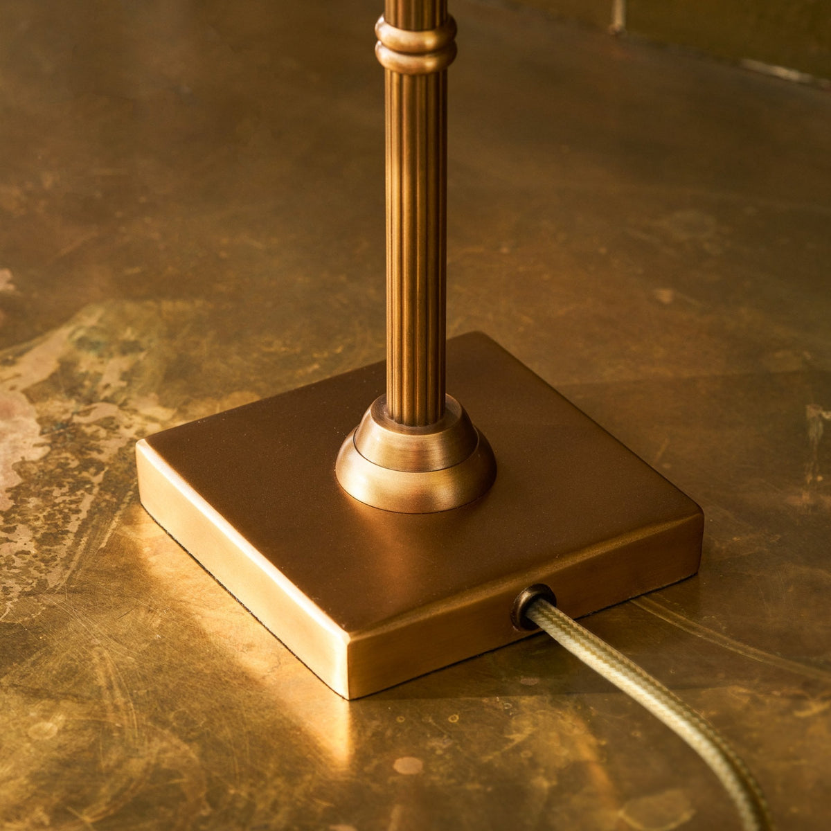 Kelmscot Table Lamp in Antique Brass