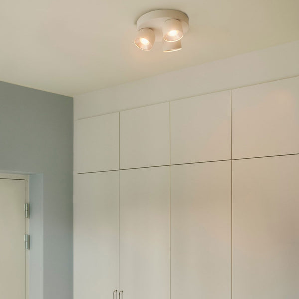 Pitcher Adjustable Triple Round Ceiling Light In White