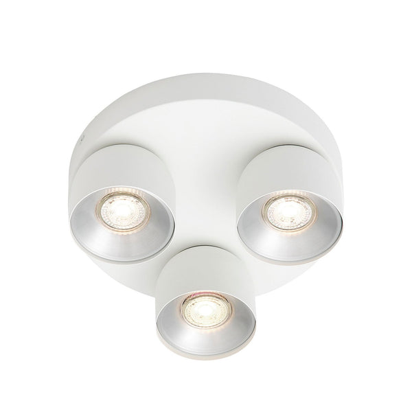 Pitcher Adjustable Triple Round Ceiling Light In White