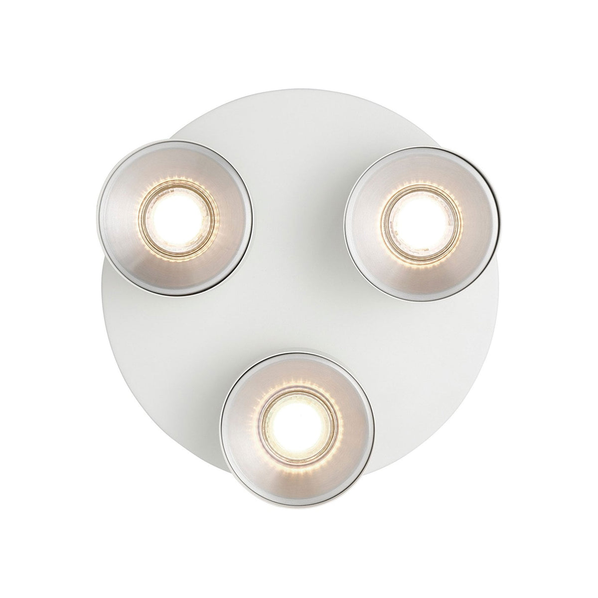 Pitcher Adjustable Triple Round Ceiling Light In White