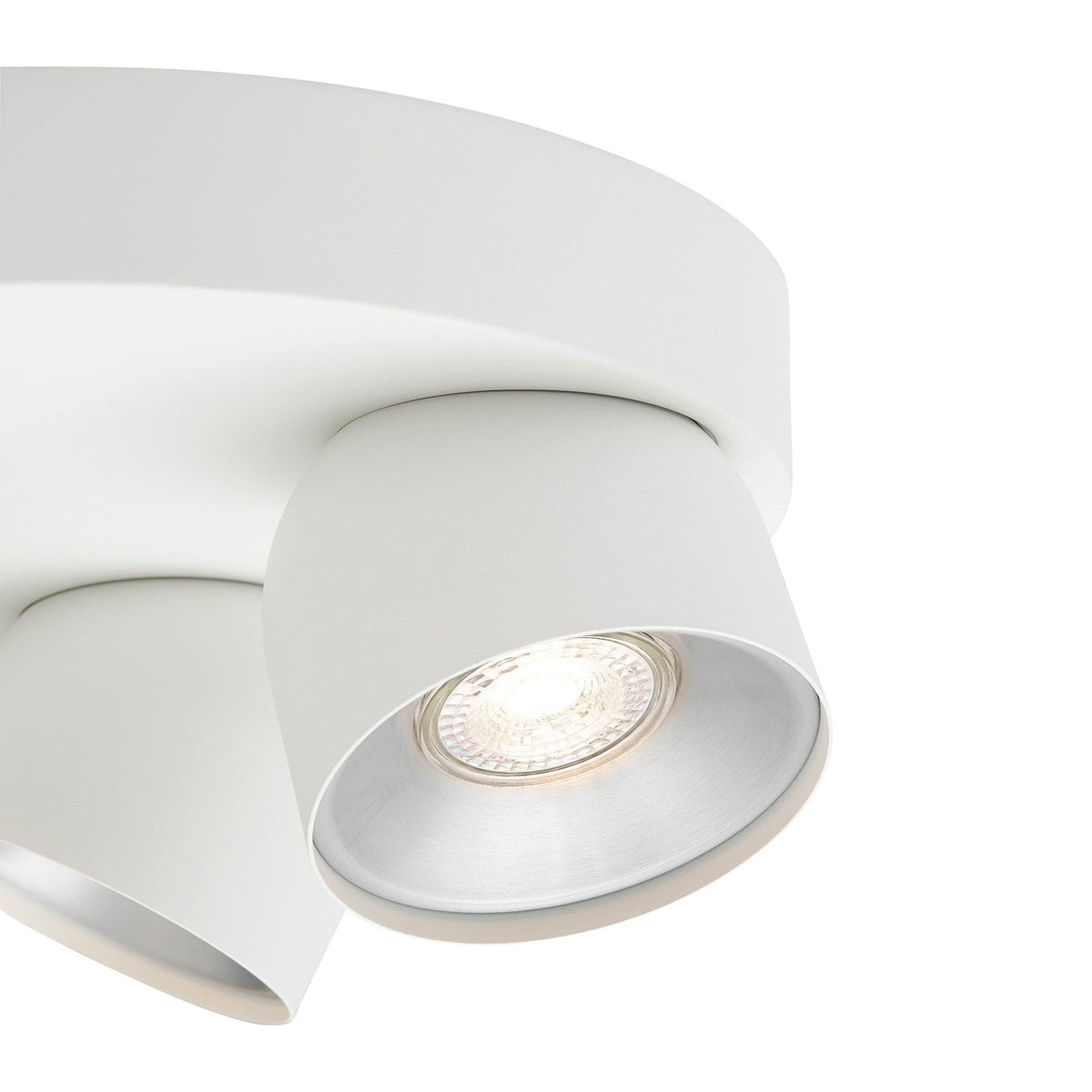 Pitcher Adjustable Triple Round Ceiling Light In White