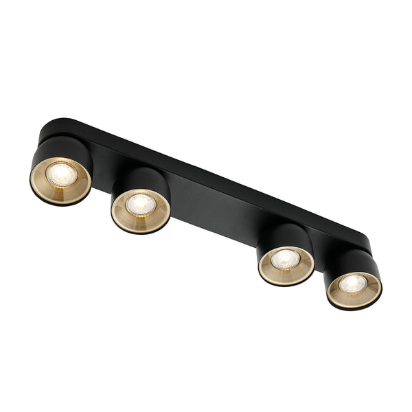 Pitcher Adjustable 4 Light Bar In Black