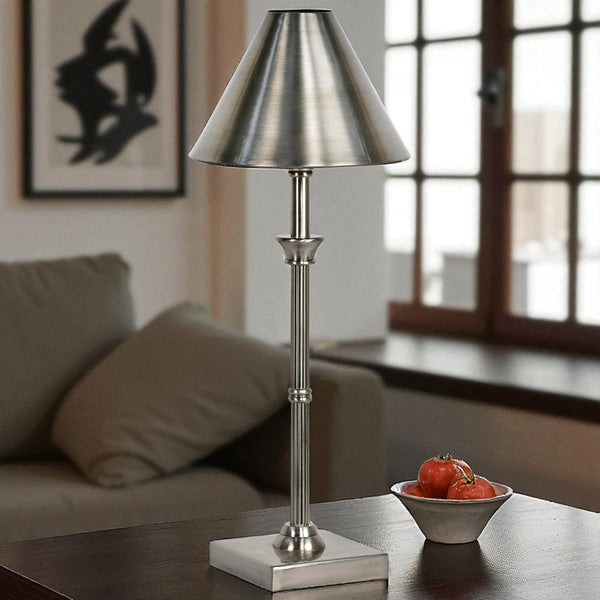 Kelmscot Table Lamp in Antique Silver