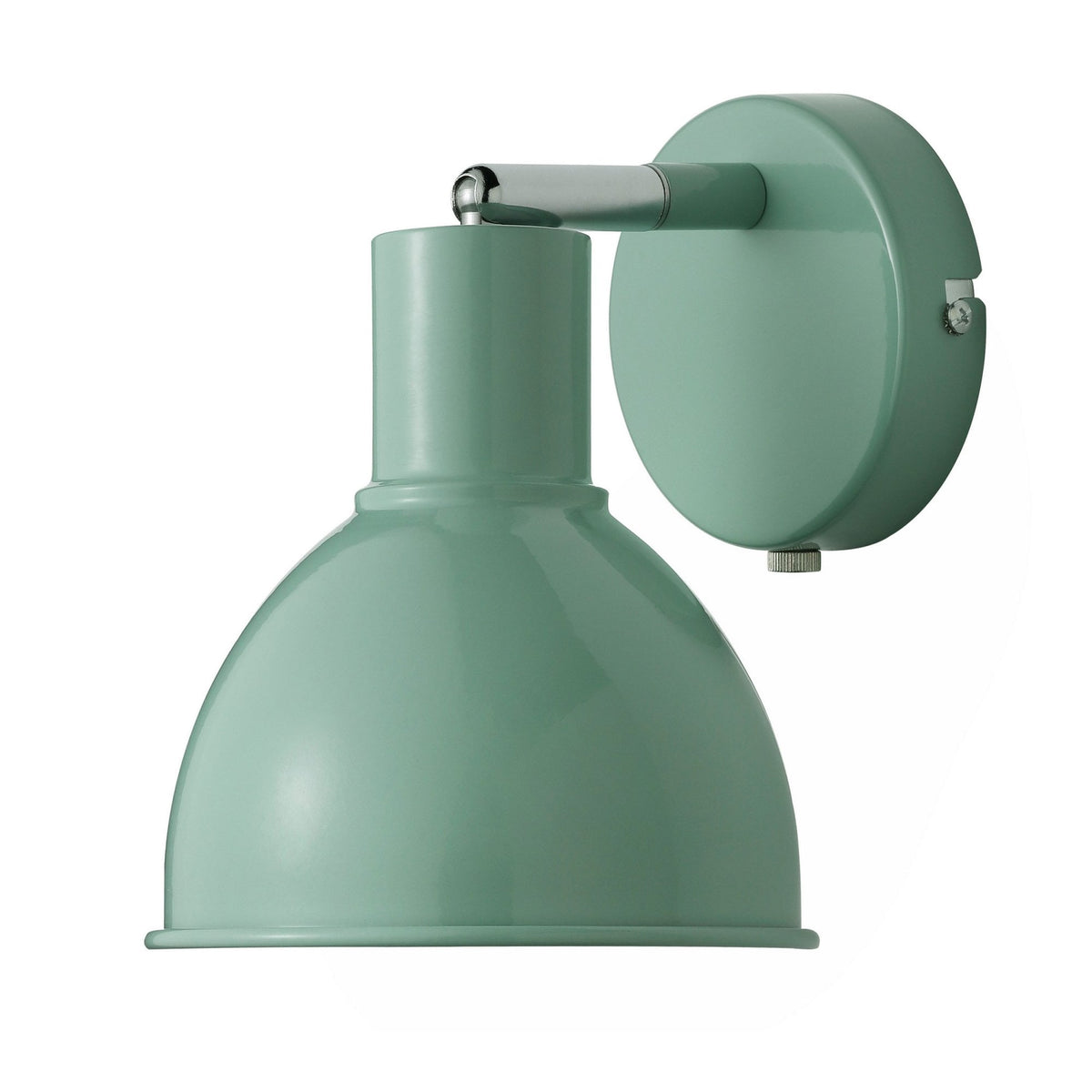 Pop Plugged Wall Light In Light Green with Chrome Detail