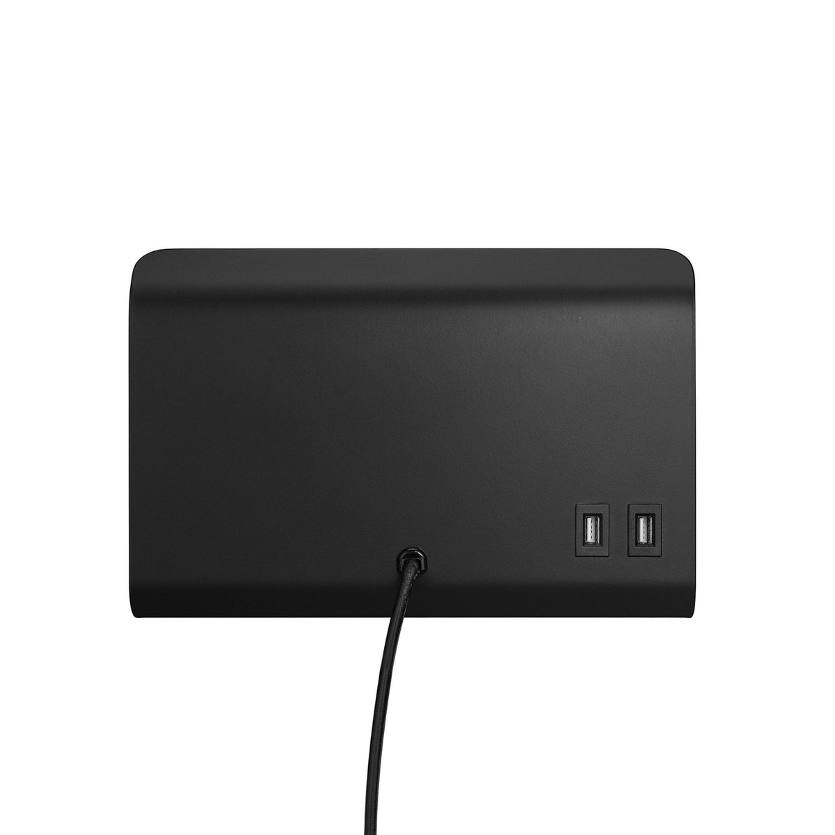 Roomi Plugged Reader Light In Black with Shelf & USB Outlet