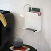 Roomi Plugged Reader Light In White with Shelf & USB Outlet