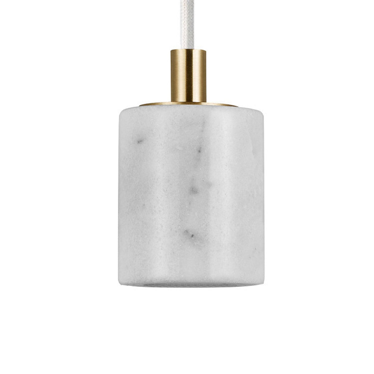 Siv E27 Pendant Suspension Kit in White Marble with Brass Detail