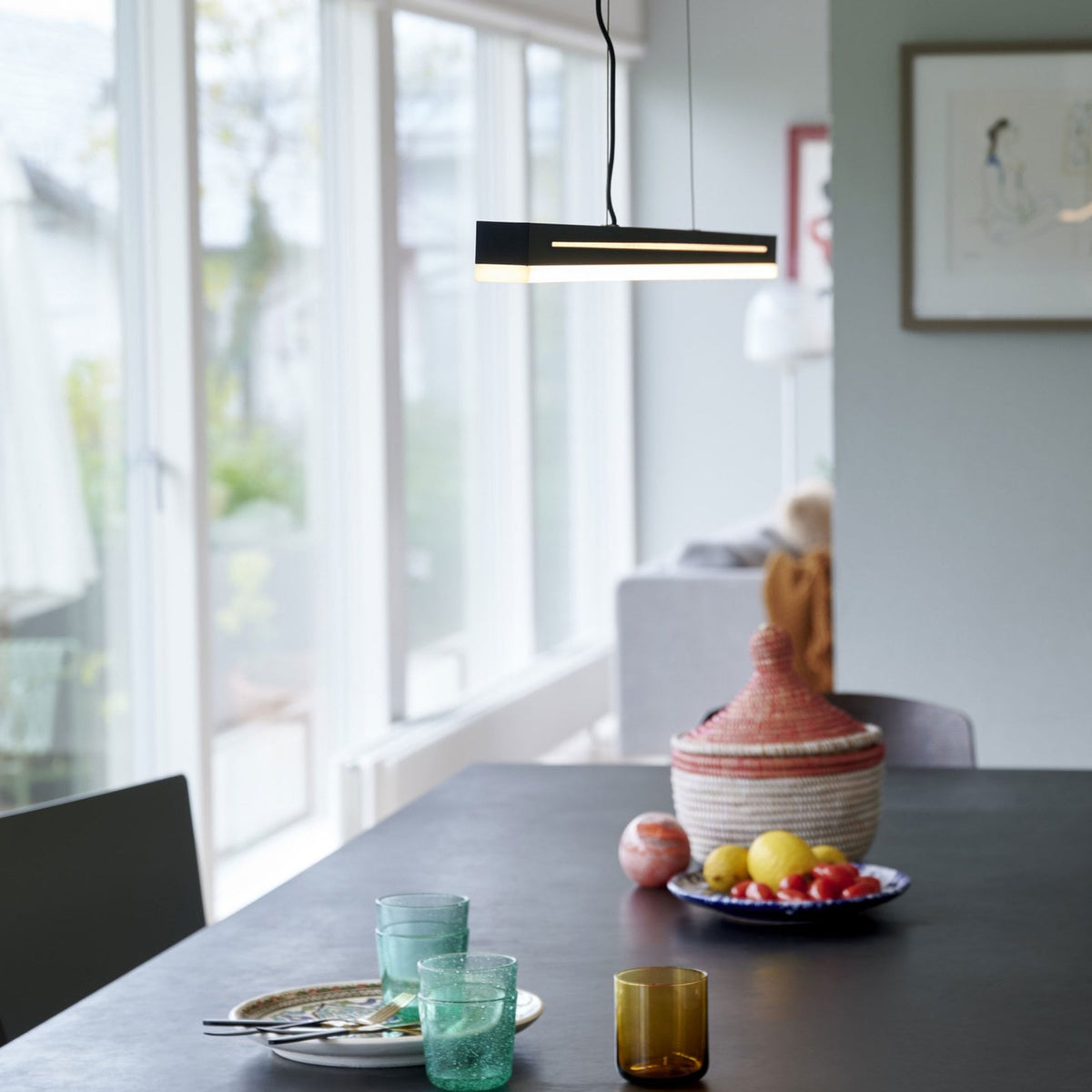 Skylar Linear LED Pendant in Black