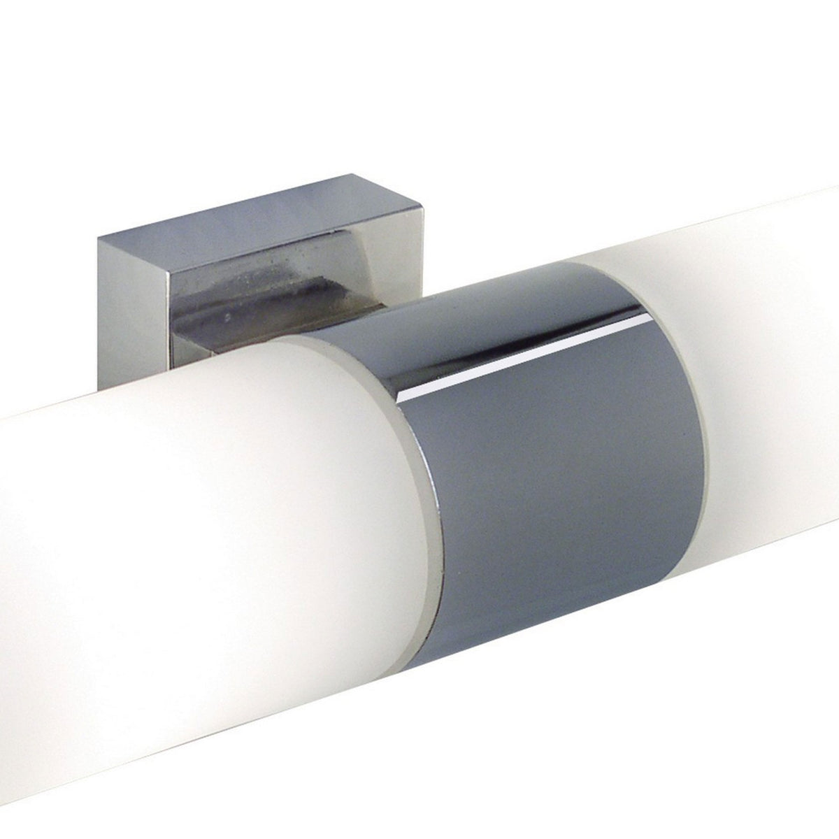 Tangens IP44 Twin Bathroom Wall Light In Chrome with Opal Glass Shade