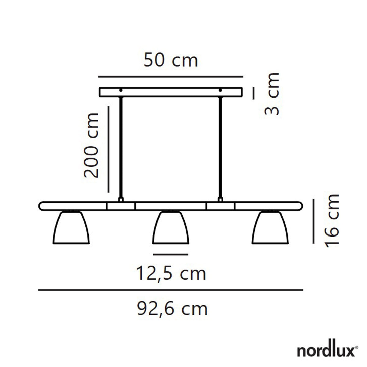 Theo 3 Light Linear Pendant in Natural Wood & Black