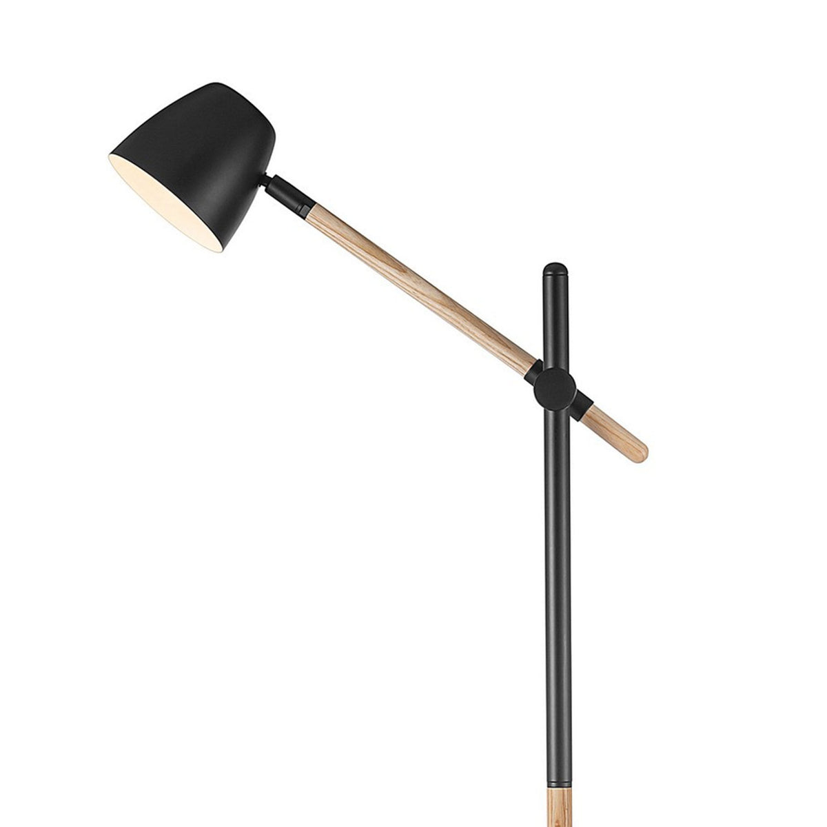 Theo Adjustable Floor Lamp Natural Wood & Black