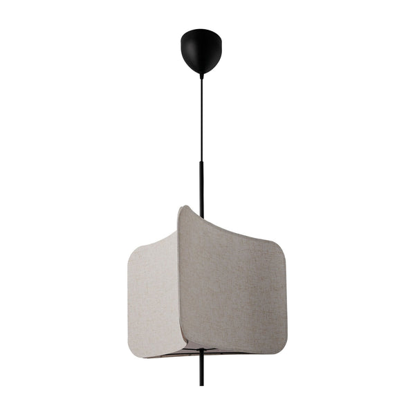 Tinto Pendant in Black With Triangular Fabric Shade