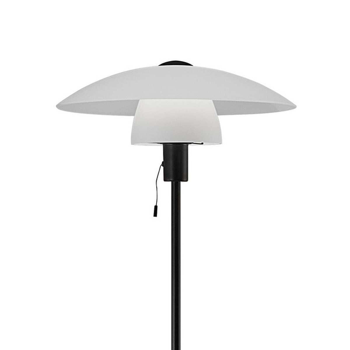 Verona Scandinavian Floor Lamp in Black with Opal Glass Shade