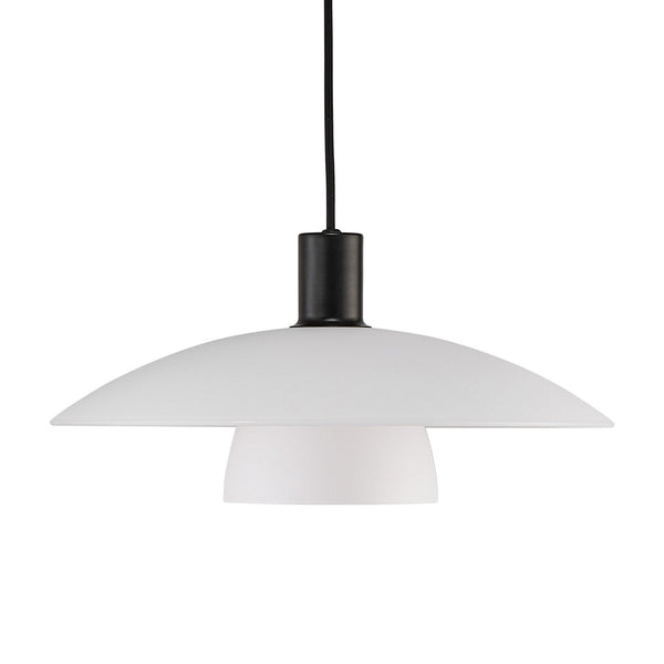 Verona Scandinavian Pendant Black with Opal Glass Shade