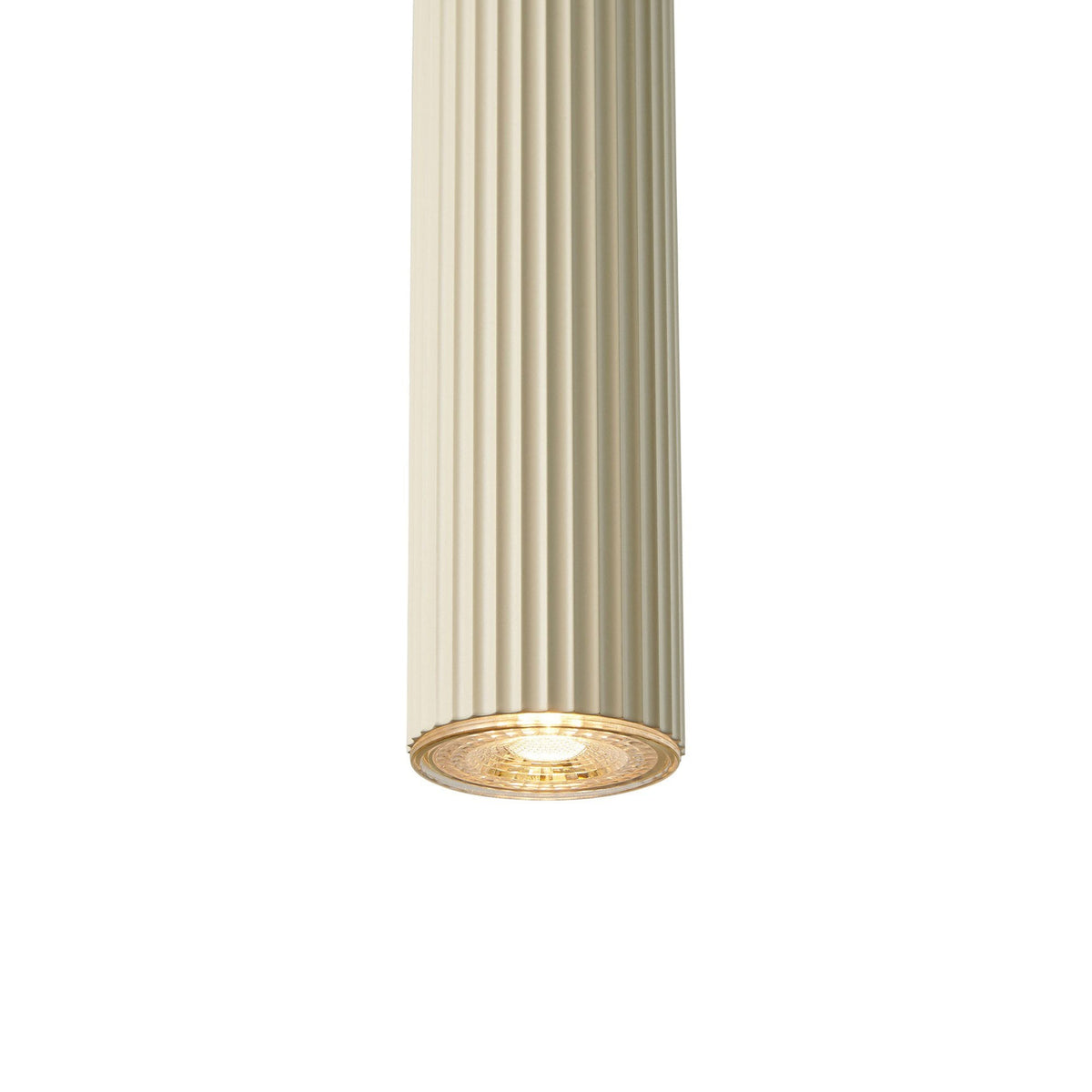 Vico Single Pendant in Beige with White Fabric Cable
