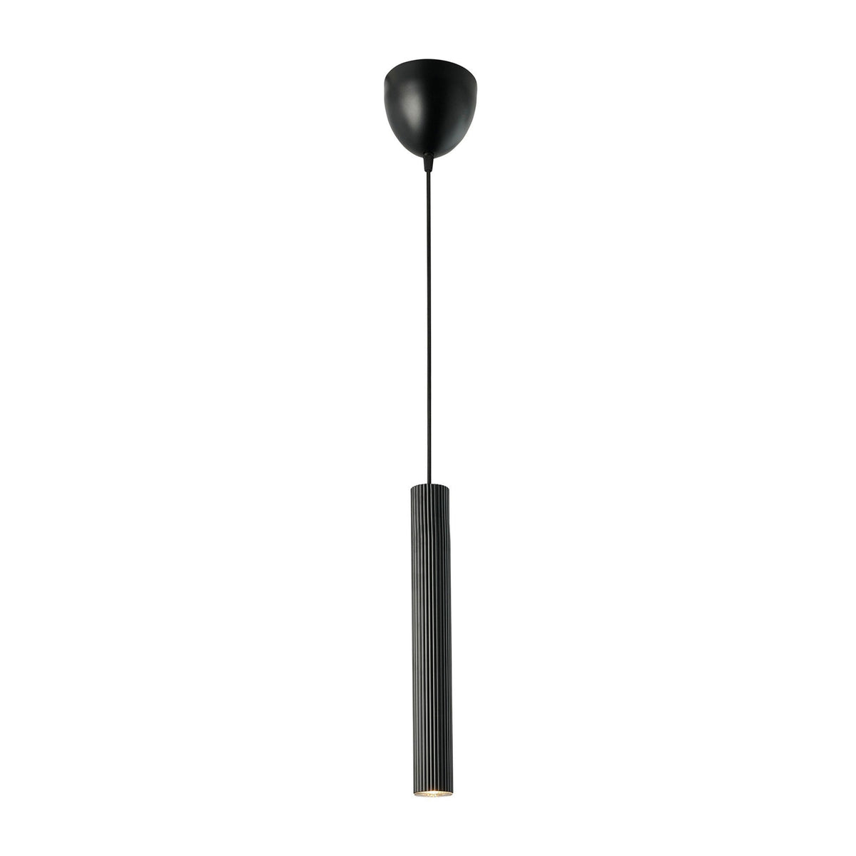 Vico Single Pendant in Black with Black Fabric Cable