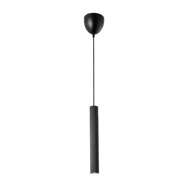 Vico Single Pendant in Black with Black Fabric Cable
