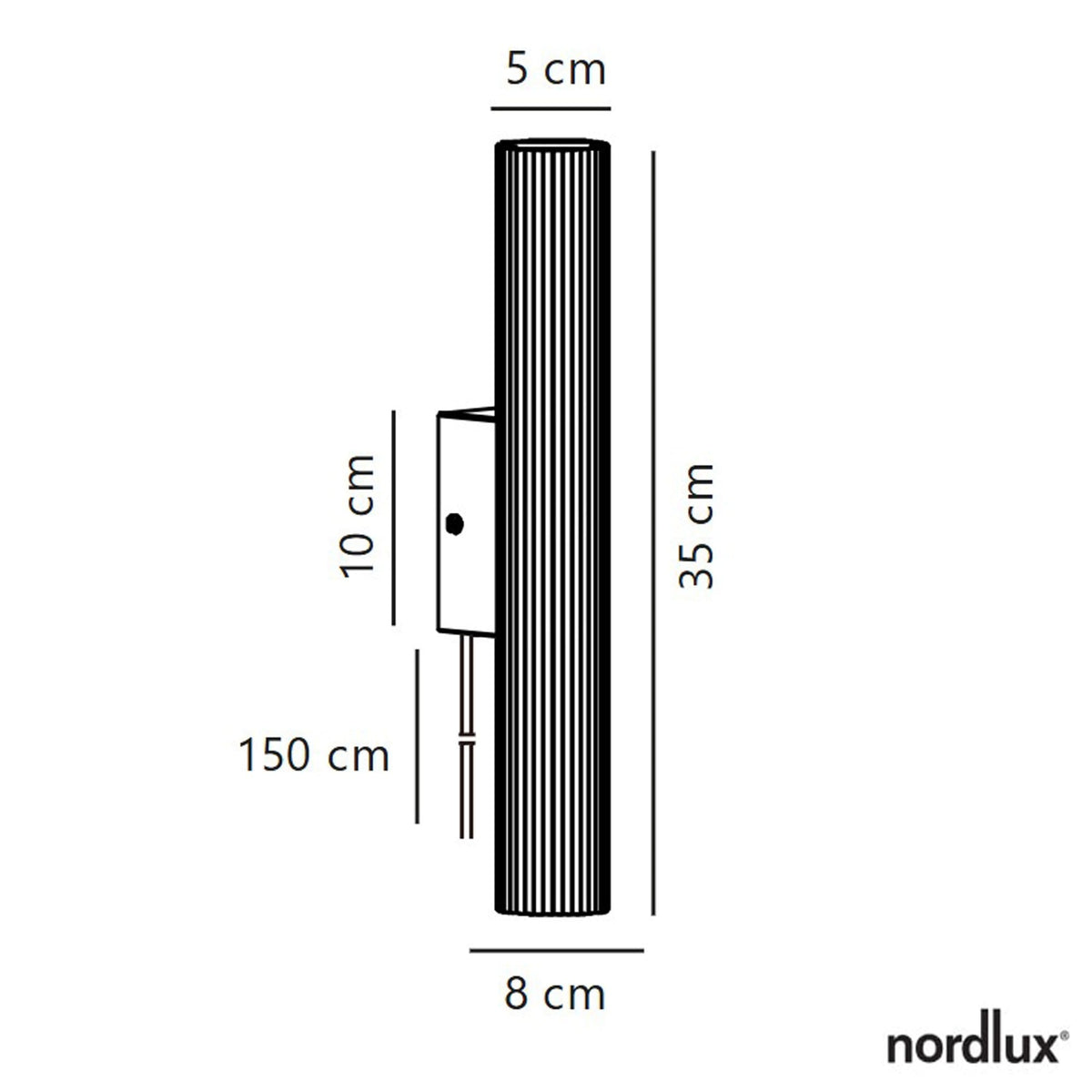 Vico Up & Down Plugged Wall Light in Black