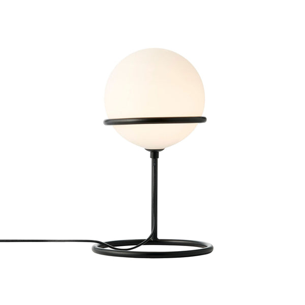 Wilson Table Lamp In Black with Opal Glass Shade