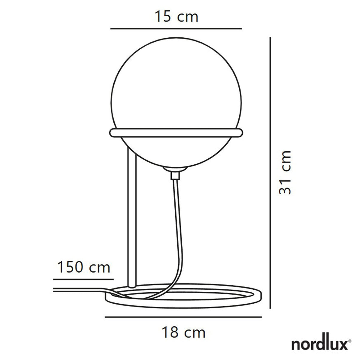 Wilson Table Lamp In Black with Opal Glass Shade