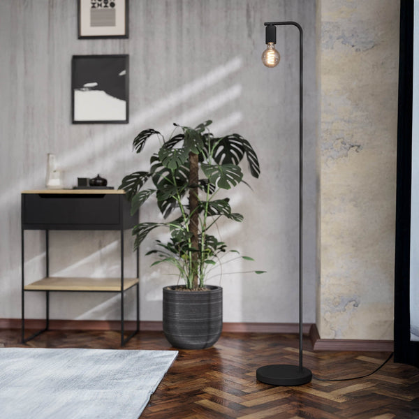 Cranley 1 Steel Minimalist Floor Lamp in Black