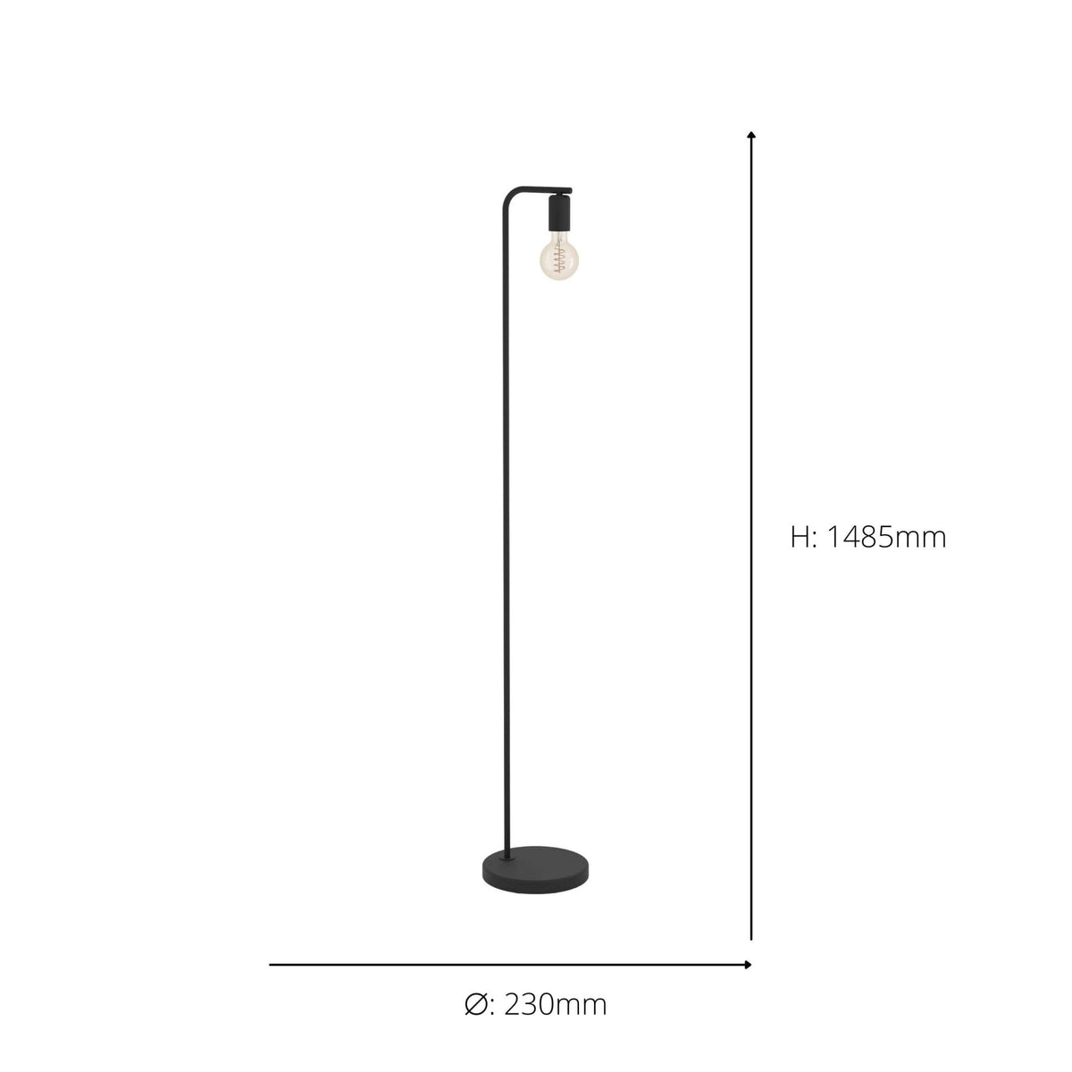 Cranley 1 Steel Minimalist Floor Lamp in Black