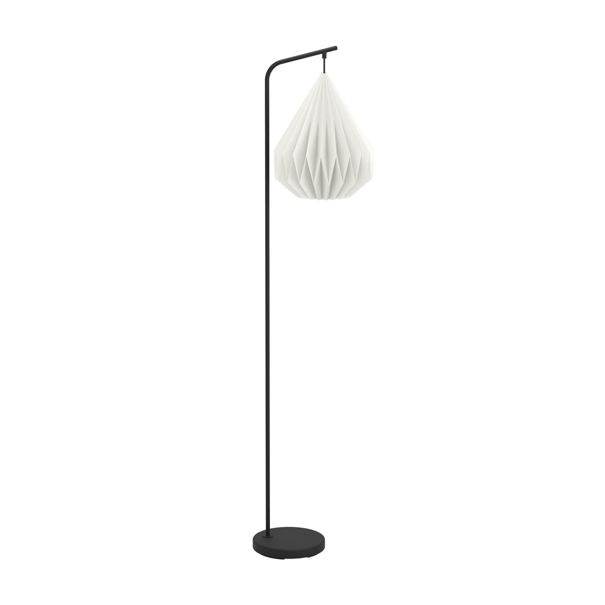 Minting Floor Lamp with White Folded Paper Lampshade