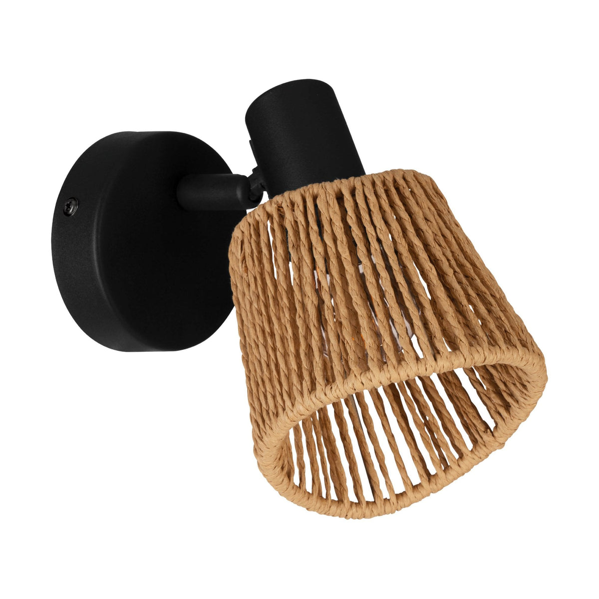 Eglo Rope Eglo Keelby Natural Paper Rope Single Wall Light with Adjustable Head ...