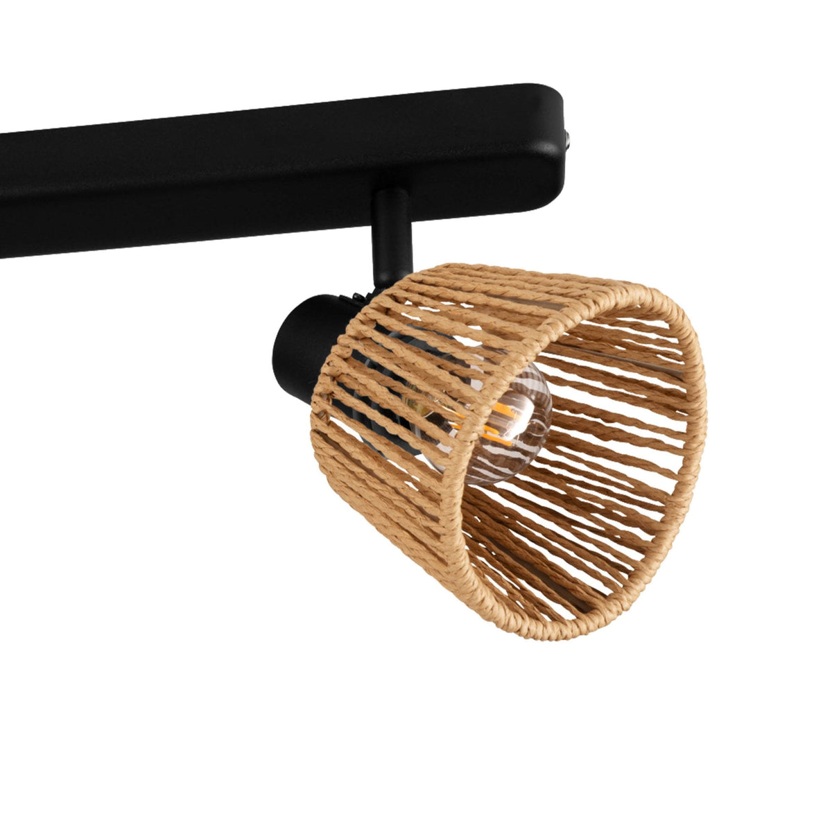 Keelby Natural Paper Rope Triple Head Ceiling Light with Adjustable Heads