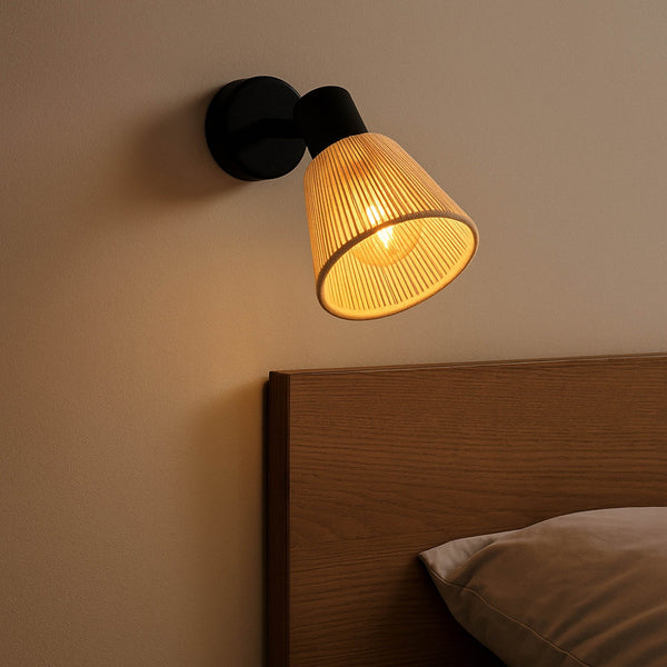 Seagard Single Wall and Ceiling Adjustable Spotlight with Cream Thread Shade