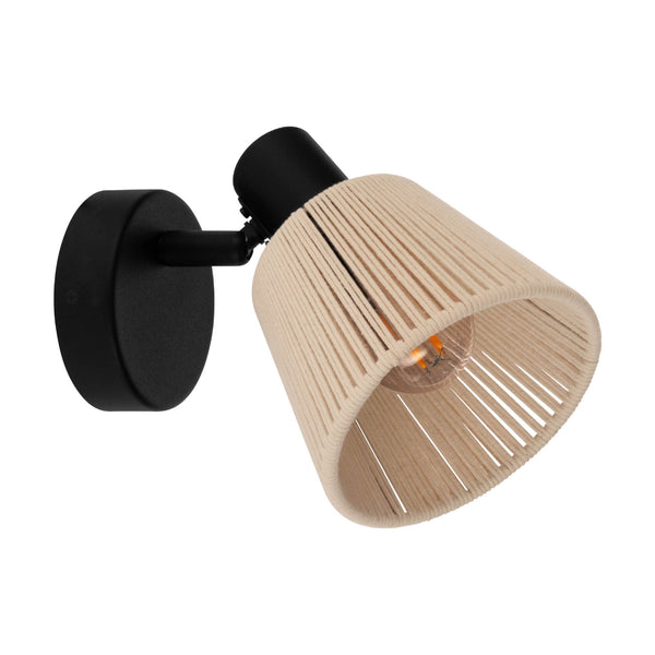 Seagard Single Wall and Ceiling Adjustable Spotlight with Cream Thread Shade