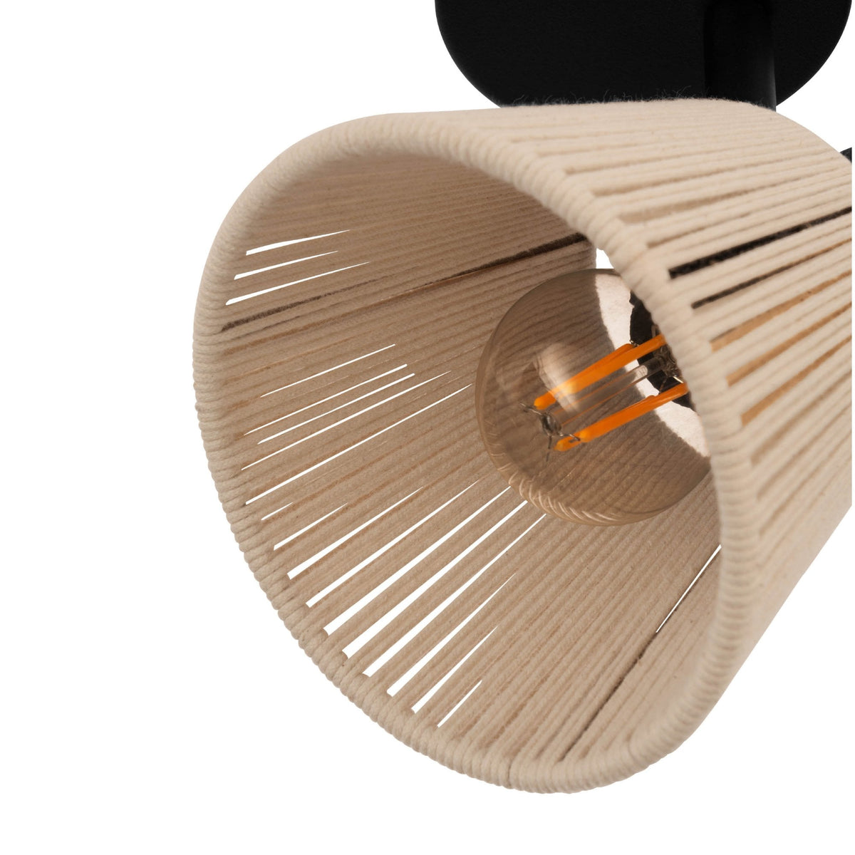 Seagard Single Wall and Ceiling Adjustable Spotlight with Cream Thread Shade