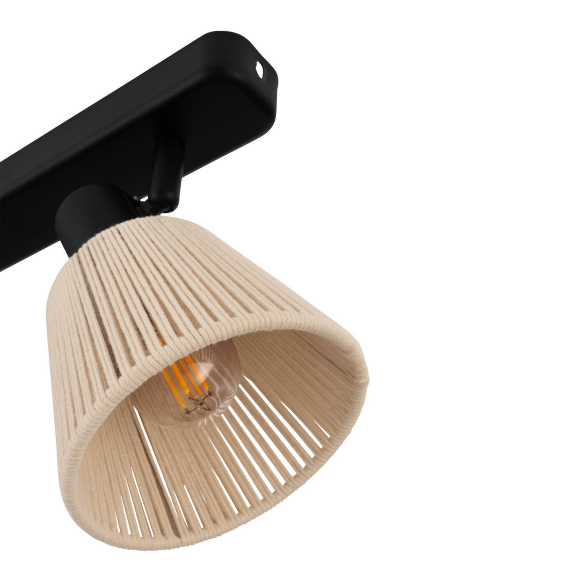 Seagard Twin Ceiling Adjustable Spotlight with Cream Thread Shades