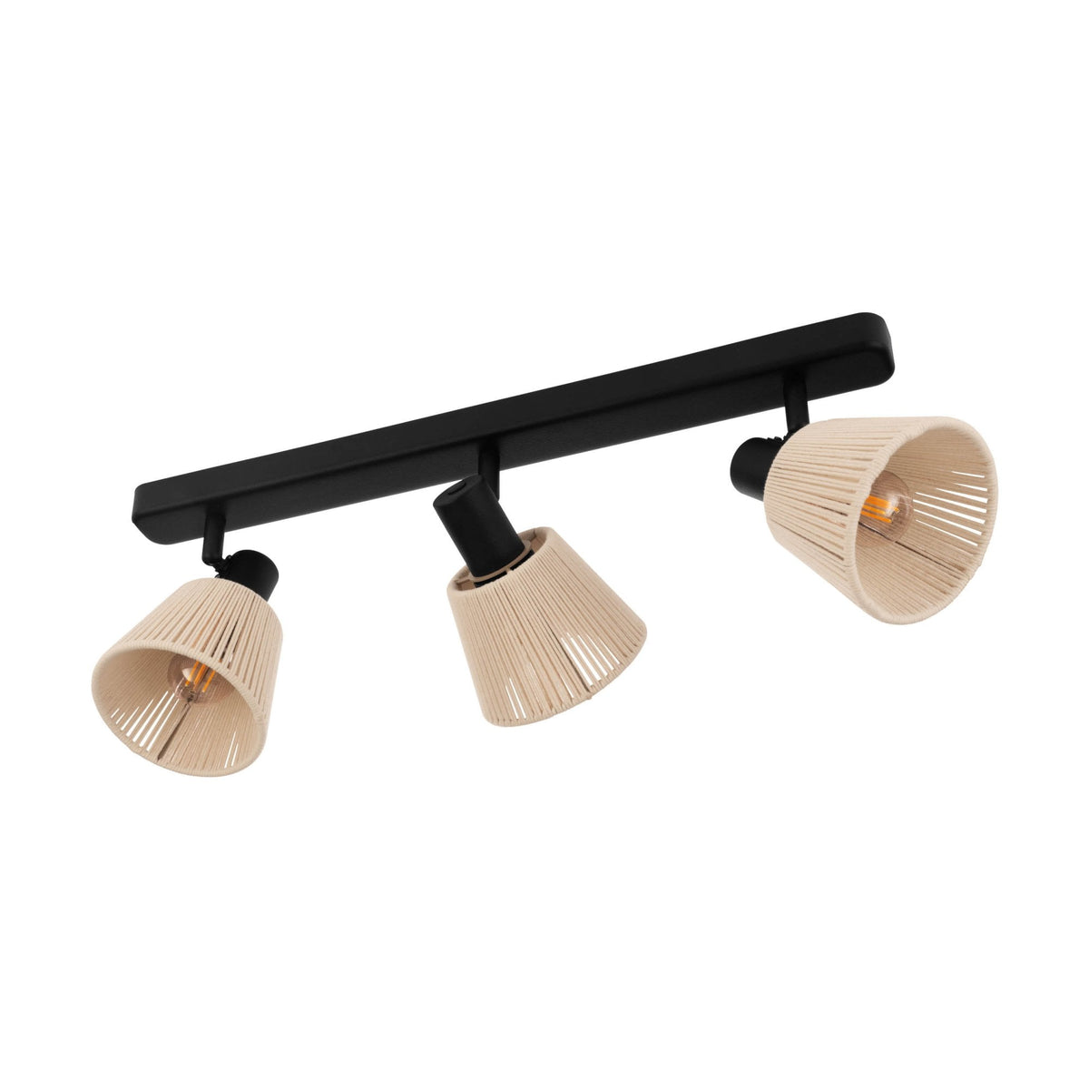 Seagard Triple Ceiling Adjustable Spotlight with Cream Thread Shades