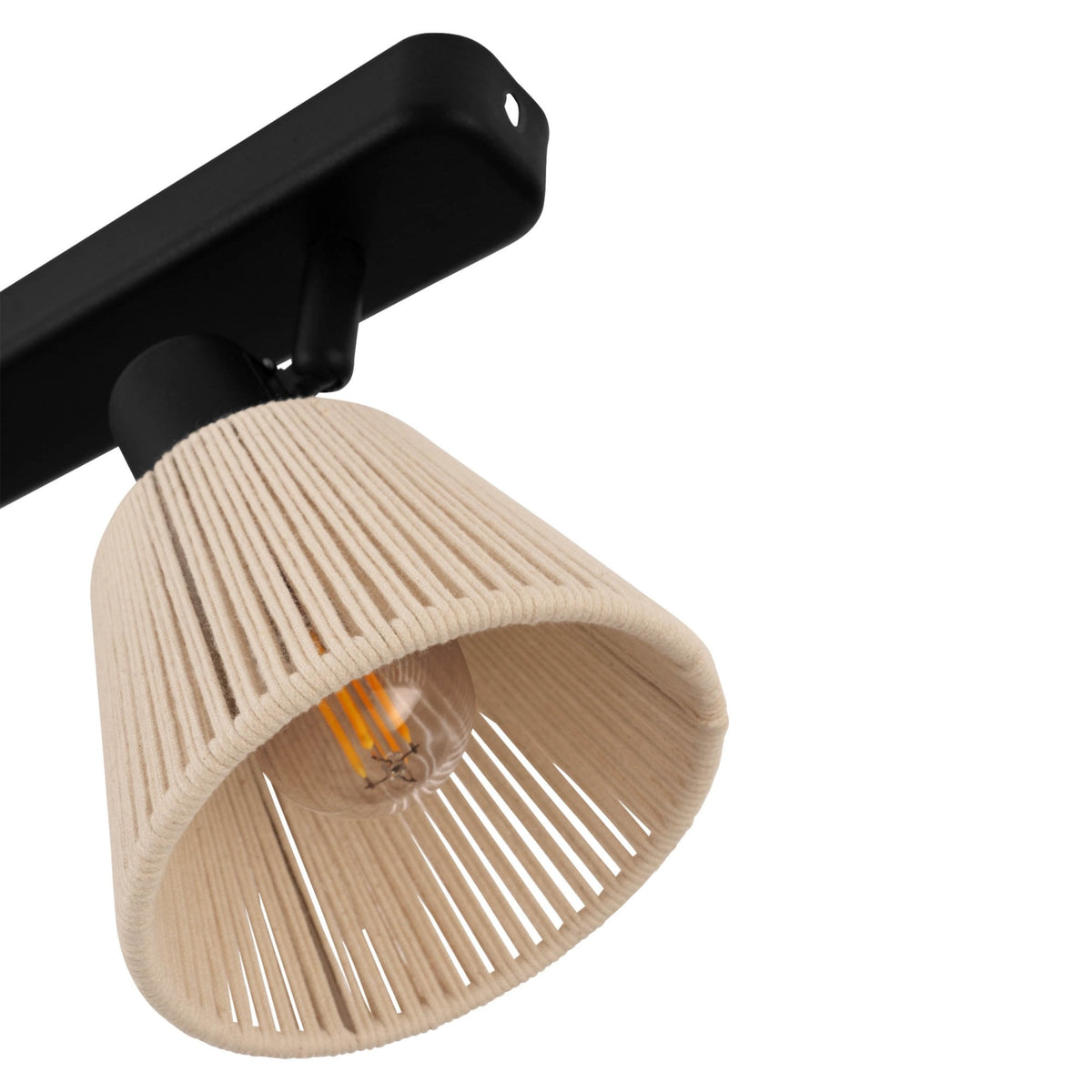 Seagard Triple Ceiling Adjustable Spotlight with Cream Thread Shades