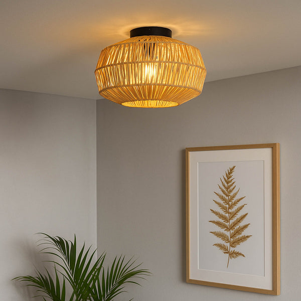 Sheldon Ceiling Light with Natural Rope Shade