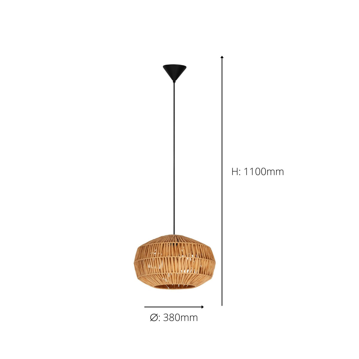 Eglo Rope Eglo Sheldon Single Drop Pendant with Natural Rope Shade | Dusk Lights ...