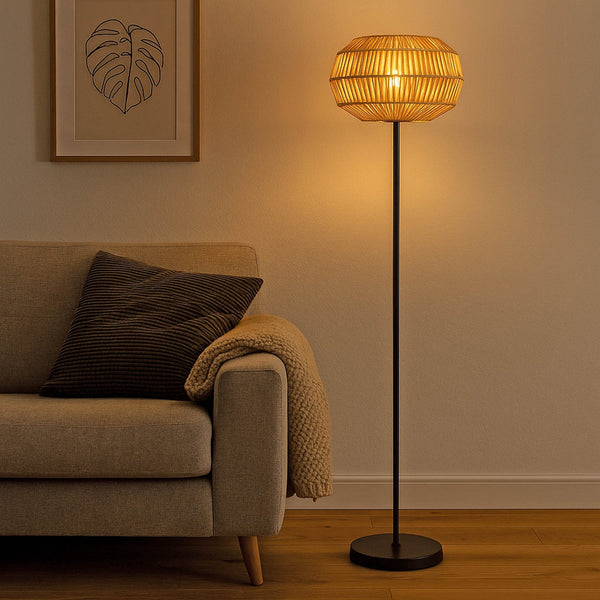 Sheldon Floor Lamp with Natural Rope Shade