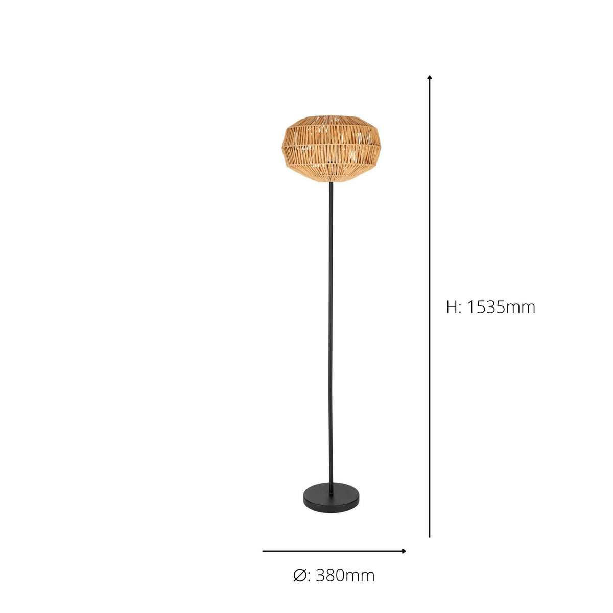 Sheldon Floor Lamp with Natural Rope Shade