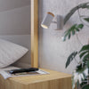Consuma IP44 Single Spotlight in White with Wood Detailing