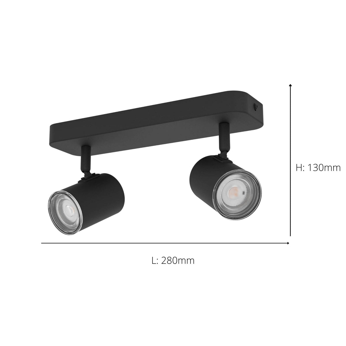 Consuma 1 IP44 Twin Linear Spotlight in Black