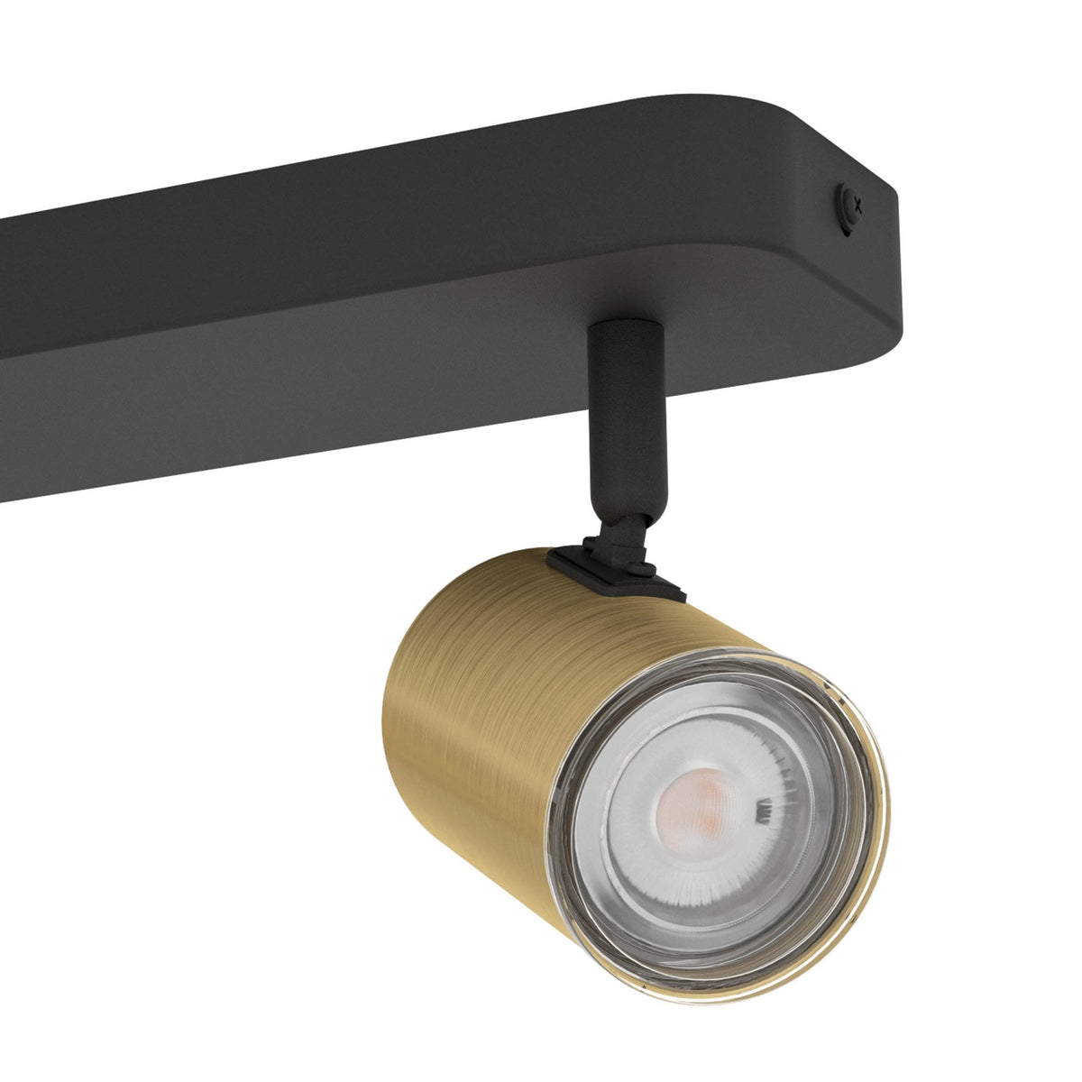 Consuma 1 IP44 Twin Head Linear Spotlight in Black and Brushed Brass