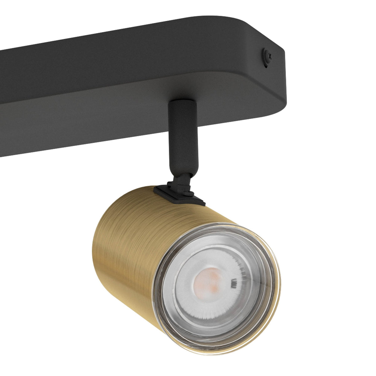 Consuma 1 IP44 Triple Head Linear Spotlight in Black and Brushed Brass