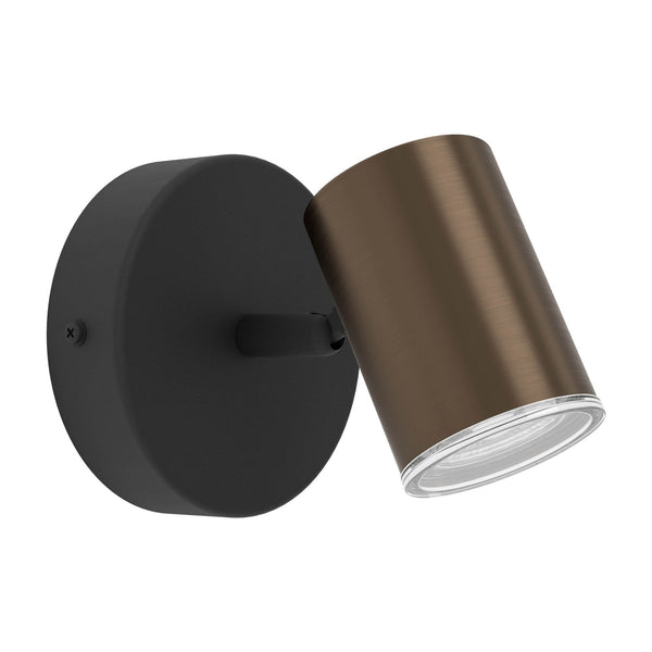 Consuma 1 IP44 Single Spotlight in Black and Bronze