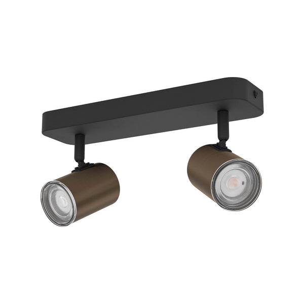 Consuma 1 IP44 Twin Head Linear Spotlight in Black and Bronze