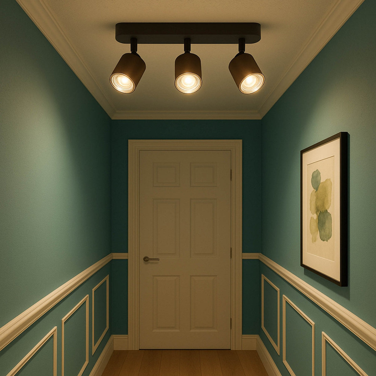 Consuma 1 IP44 Triple Head Linear Spotlight in Black and Bronze