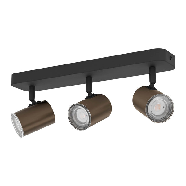Consuma 1 IP44 Triple Head Linear Spotlight in Black and Bronze