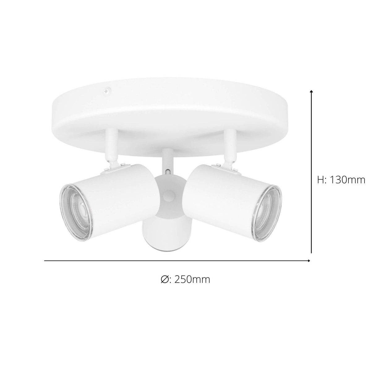 Consuma 1 IP44 Triple Head Round Spotlight in White