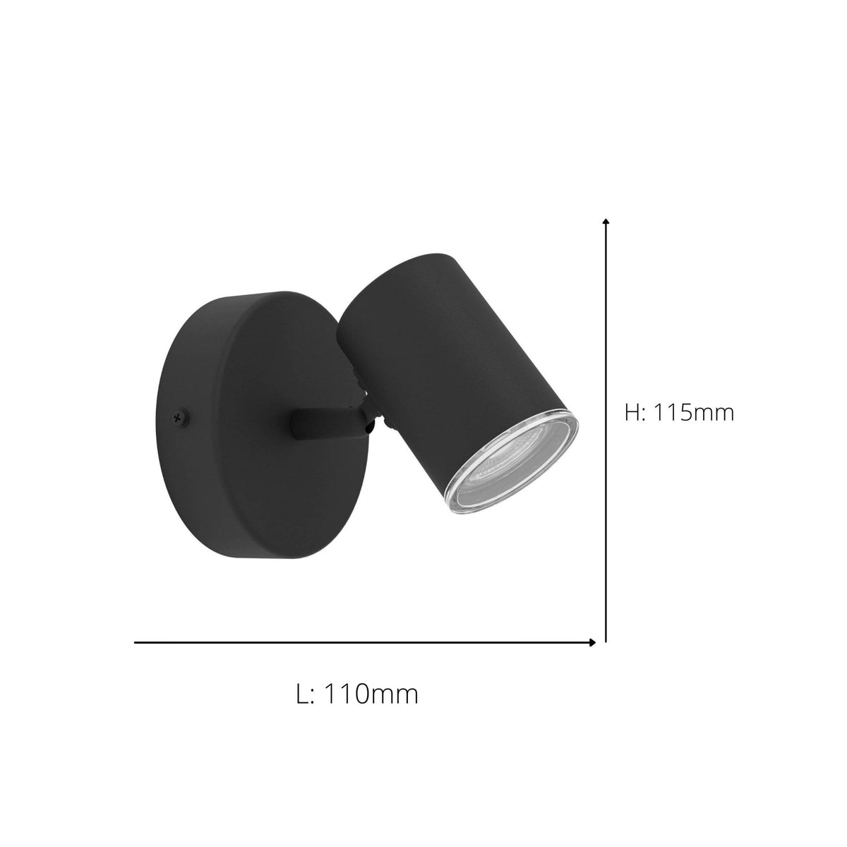 Consuma 1 IP44 Single Spotlight in Black